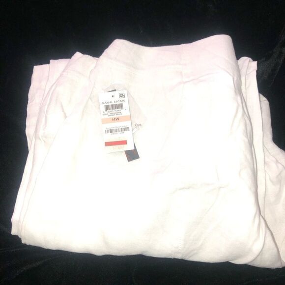 INC White Wide Leg Casual Pants plus size 14W - Picture 5 of 5